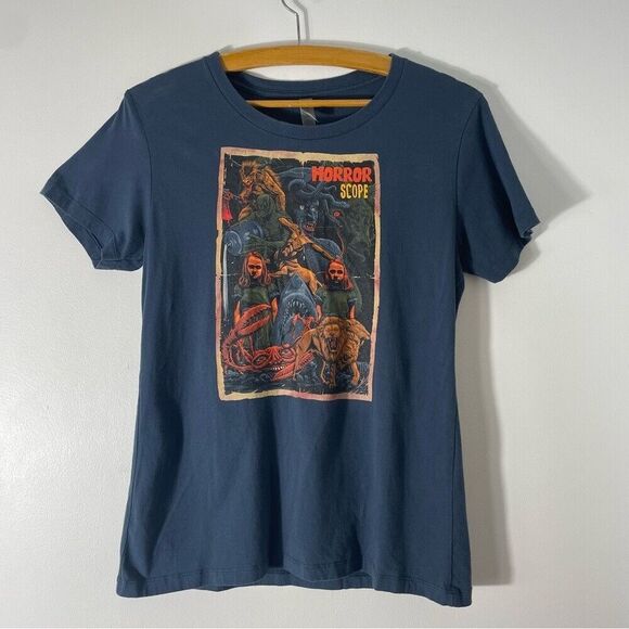 Next Level Apparel Kids Horror Scope Short Sleeve Gray Tee Size L - Picture 1 of 7